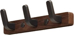 Coat rack - Wall coat rack - Coat rack with hooks - Storage rack - 25 × 3 cm - Wooden coat rack - Walnut - 3 hooks - Black