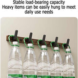 Coat rack - Wall coat rack - Coat rack with hooks - Storage rack - 25 × 3 cm - Wooden coat rack - Walnut - 5 hooks - Black - Front View