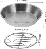 Baking tray for air fryer - Air fryer baking pan - Air fryer accessories - Baking tray with rack - Made of 304 stainless steel - 12 cm - Front View