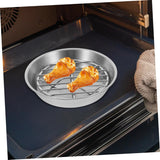 Baking tray for air fryer - Air fryer baking pan - Air fryer accessories - Baking tray with rack - Made of 304 stainless steel - 12 cm - 45-Degree Angle
