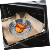 Baking tray for air fryer - Air fryer baking pan - Air fryer accessories - Baking tray with rack - Made of 304 stainless steel - 12 cm - Rear View