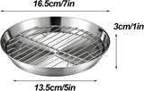 Baking tray for air fryer - Air fryer baking pan - Air fryer accessories - Baking tray with rack - Made of 304 stainless steel - 16 cm