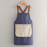 Apron - Kitchen Apron - Waterproof and Stain Resistant - Professional Cooking Apron - With Pockets and Removable Towels - Apron for Women and Men - Navy Blue