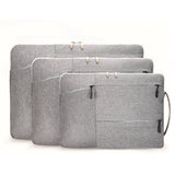 Laptop Case - Suitable for 13/14/15.6 inches - Zippered Laptop Case - Laptop Sleeve - Waterproof Oxford Cloth - Scratch and Wear Resistant, Easy to Carry - Gray - Close-Up Angle