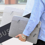 Laptop Case - Suitable for 13/14/15.6 inches - Zippered Laptop Case - Laptop Sleeve - Waterproof Oxford Cloth - Scratch and Wear Resistant, Easy to Carry - Gray - Top-Down View