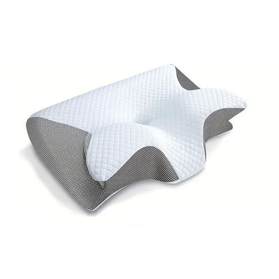 Viscoelastic Neck Pillow, Ergonomic Contour 2-in-1 Neck Pain Orthopedic Pillow, Contour Support Pillow, 1 Unit Light Gray None No, Light gray