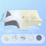 Viscoelastic Neck Pillow, Ergonomic Contour 2-in-1 Neck Pain Orthopedic Pillow, Contour Support Pillow, 1 Unit Light Gray None No, Light gray - Front View