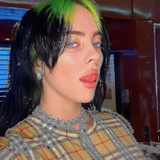 Billie Eilish Necklace for Women, Silver Pendant, Charms - Top-Down View