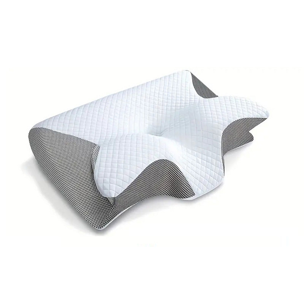 Viscoelastic Neck Pillow, Ergonomic Contour 2-in-1 Neck Pain Orthopedic Pillow, Contour Support Pillow, 1 Unit Light Gray none no No, Light gray