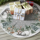Christmas Tree Mat 36 Inch, Winter Season Christmas Tree Decoration - Top-Down View