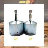 2-Pack Copper Pipe Cleaning Brush, Full-Metal HVAC Pipe Cleaning Brush for Drill Power 1/4in Shaft - Side View