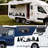 Tree Forest Vinyl Body Decal Sticker for SUV RV Van Caravan Off - Front View
