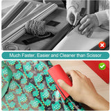 4-pack Sliding Wrapping Paper Cutters - Portable Gift Wrapping Paper Roll Cutter for Christmas and Birthday Wrapping - Top-Down View