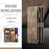 Compatible with Samsung Galaxy A22 5G Case Wallet Durable PU Leather Magnetic Flip Zipper Card Holder - Brown Brown ingen_max - Side View