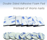 Double-sided foam pads, 50 pcs Double-sided adhesive foam pads Strong mounting tape, square and round, white and black - Top-Down View