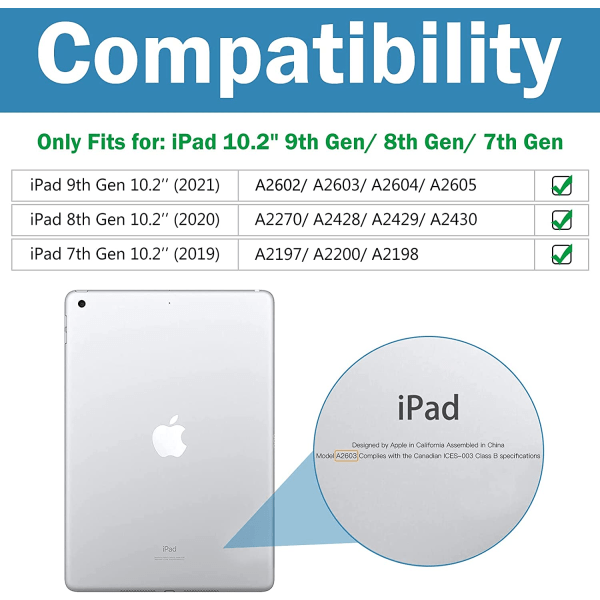 ProCase iPad 10.2 Case iPad 9th generation, Hard Shell Blue