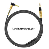 2.5mm to 3.5mm Headphone Cable for Momentum Over Ear 1/2/3 Headphone Cord Durable Wire with Volume Control and Microphone - 45-Degree Angle