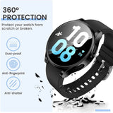 Compatible with Samsung Galaxy Watch 4 5 6 40 mm 44 mm Case Protection Silicone TPU Bumper Screen Protector Black Galaxy Watch6 44mm