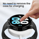 Compatible with Samsung Galaxy Watch 4 5 6 40 mm 44 mm Case Protection Silicone TPU Bumper Screen Protector Black Galaxy Watch6 44mm - Rear View