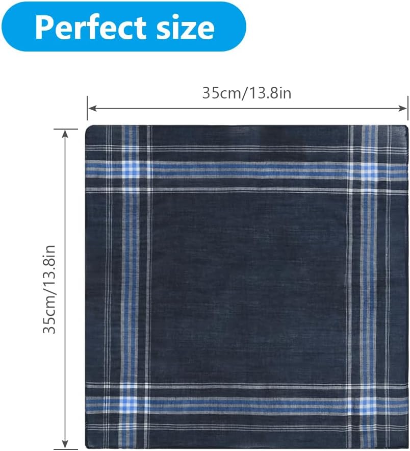 Men's Cloth Handkerchiefs, 24 Pcs Cotton Handkerchiefs for Men, Traditional Handkerchief for Men, 36 cm x 36 cm, 24 Pcs, One Size