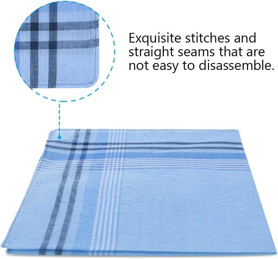 Men's Cloth Handkerchiefs, 24 Pcs Cotton Handkerchiefs for Men, Traditional Handkerchief for Men, 36 cm x 36 cm, 24 Pcs, One Size