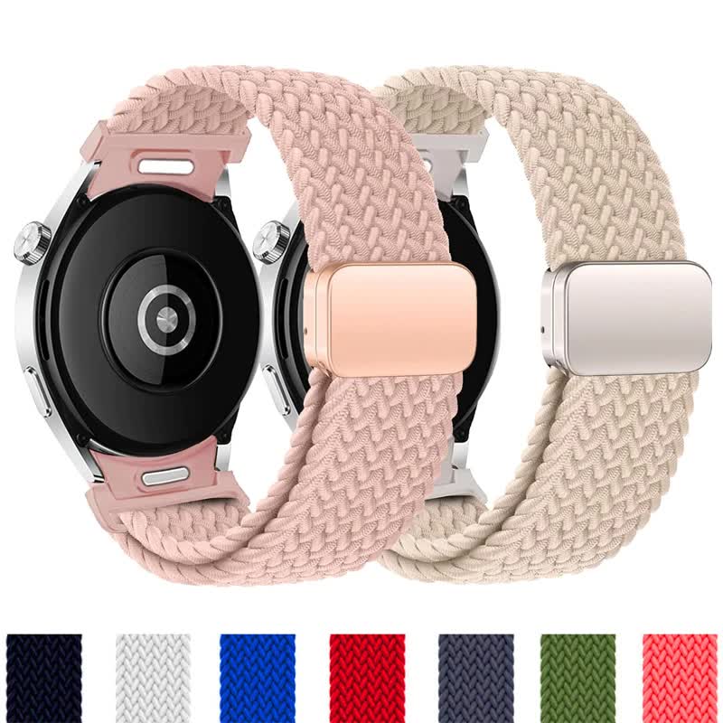 Braided Strap for Samsung Galaxy Watch 6 4 classic/5 Pro 45mm 47mm 43mm 44mm 40mm Magnetic Strap Without Gap Galaxy Watch 6 Band Black Black Watch 5 40mm 44mm