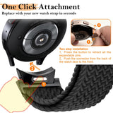 Braided Strap for Samsung Galaxy Watch 6 4 classic/5 Pro 45mm 47mm 43mm 44mm 40mm Magnetic Strap Without Gap Galaxy Watch 6 Band Black Black Watch 5 40mm 44mm