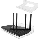 Wifi Router Shelf Wall Mounted Acrylic With Heat Sink For Home_max - Top-Down View