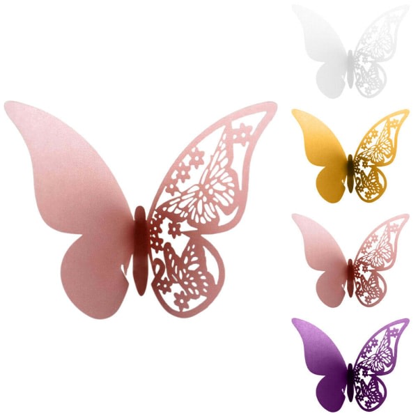 40pcs Butterfly Hanging Glass Cards - Wedding Decoration - Creative White 40pcs