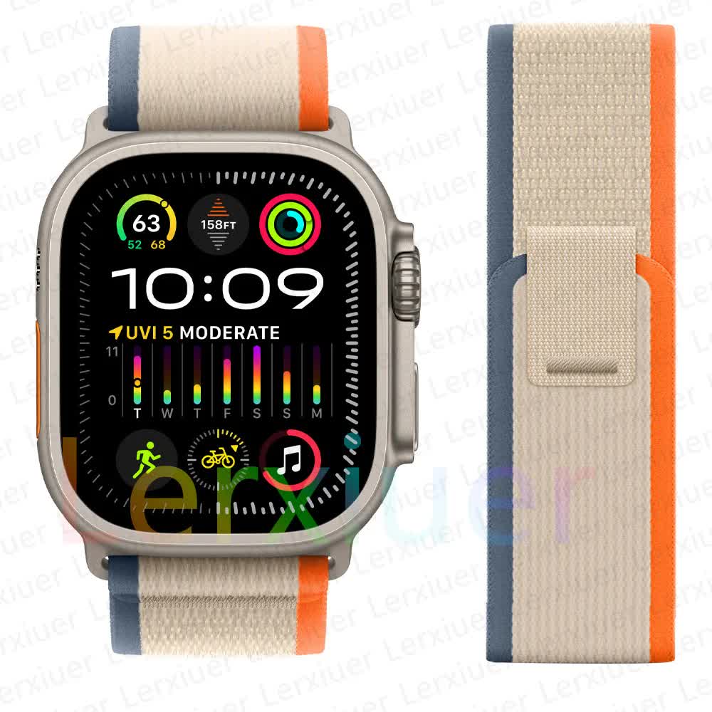 Trail strap for Apple Watch Ultra 2 band 49mm 44mm 45mm 40mm 41mm 38mm 42mm 45 44mm bracelet iWatch series 8 9 7 6 5 3 see Orange Beige Orange Beige 42 44 45 49mm