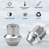 Aluminum Wheel Nuts. M12 X 1.5 Conical 19mm Hex Replacement for Ford Alloy Wheels (Silver)