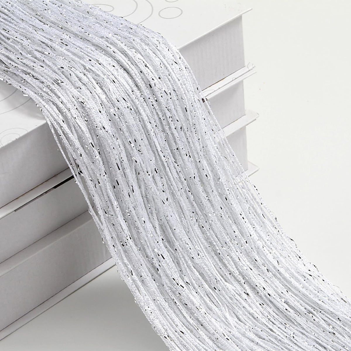 String Curtains Door Mosquito Net, Elegant Divider Tassel Curtain for Home Decor, Partition Curtain for Doors and Windows, White (100x200cm)