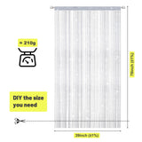 String Curtains Door Mosquito Net, Elegant Divider Tassel Curtain for Home Decor, Partition Curtain for Doors and Windows, White (100x200cm) - Top-Down View