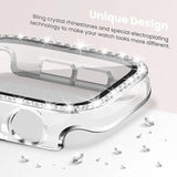 Diamond Glass Compatible with Apple Watch Case 45/41/40 mm 44 mm 42 mm 38 mm Bling Bumper+ Screen Protector iwatch Series 9 8 7 3 6 SE Red Series 789 45MM - Top-Down View