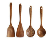 Wooden ladle set, Teak cooking set acacia wood kitchen utensils/ kitchen set scratch-resistant and heat-resistant 4 sets