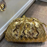 Cloud Backpack 2024 New Style Bag Ladies Cow Leather Crinkle Dumpling Bag Ladies Handbag Shoulder Bag MJ51 Wine Red 22*9*14cm