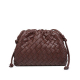 Cloud Backpack 2024 New Style Bag Ladies Cow Leather Crinkle Dumpling Bag Ladies Handbag Shoulder Bag MJ51 Wine Red 22*9*14cm