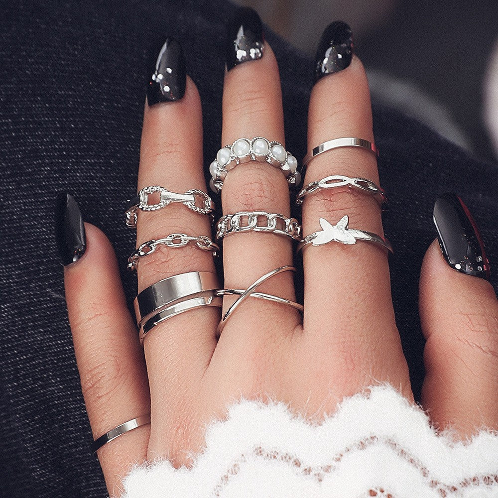 Fashion women's ring open ring led ring little finger ring set Amazon ZCR015