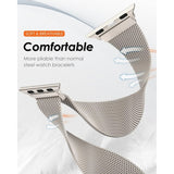 Compatible with Apple Watch bracelet 44/40/45mm 49mm 41mm 38mm 42mm Wristband iwatch Series 9 3 6 5 SE 7 8 Ultra 2 starlight - silver silver 42mm/44mm/45mm/49mm