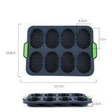 Mini baguette baking tray, bread crisping tray, non-stick perforated - Front View
