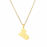 Stainless Steel Necklace for Women, Map of the Republic of Iraq