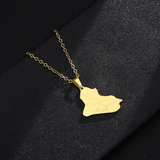 Stainless Steel Necklace for Women, Map of the Republic of Iraq