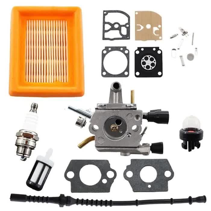 Carburetor with fuel filter fuel hose air filter compatible with Stihl FS120 FS200 FS250 FS300 FS350 FS400 FS450 FS480
