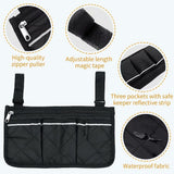 Bag for (black, 32.5 x 18 cm) wheelchair with pockets
