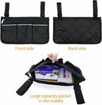 Bag for (black, 32.5 x 18 cm) wheelchair with pockets