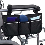 Bag for (black, 32.5 x 18 cm) wheelchair with pockets - Top-Down View