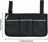 Bag for (black, 32.5 x 18 cm) wheelchair with pockets - 45-Degree Angle