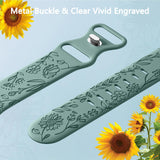 Watch strap compatible with iwatchS9 876SE Apple Watch, embossed small rose silicone, rose color - blue-grey Rose - blue-grey 38/40/41mm