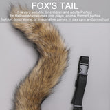 Faux Fur Cat Fox Wolf Fluffy Tail and Ears for Halloween - Top-Down View