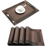 PVC Non-Slip PVC Placemats Set Heat Resistant Placemats Dining Table Kitchen Mat (Set of 4) Gold - Side View